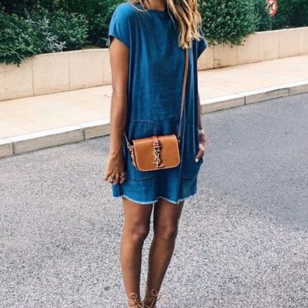 Aritzia Wilfred Free Nori Denim Dress Size XXS - Picture 12 of 12